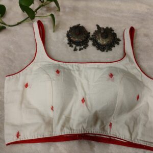 Handloom jamdani round neck S/L - Image 1