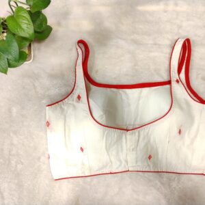 Handloom jamdani round neck S/L - Image 2