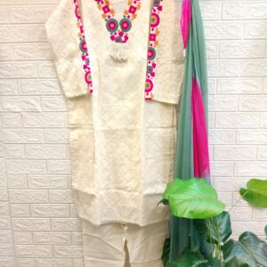Khadi Chikan Hand Emb - Image 1
