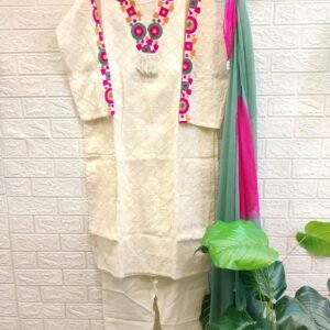 Khadi Chikan Hand Emb