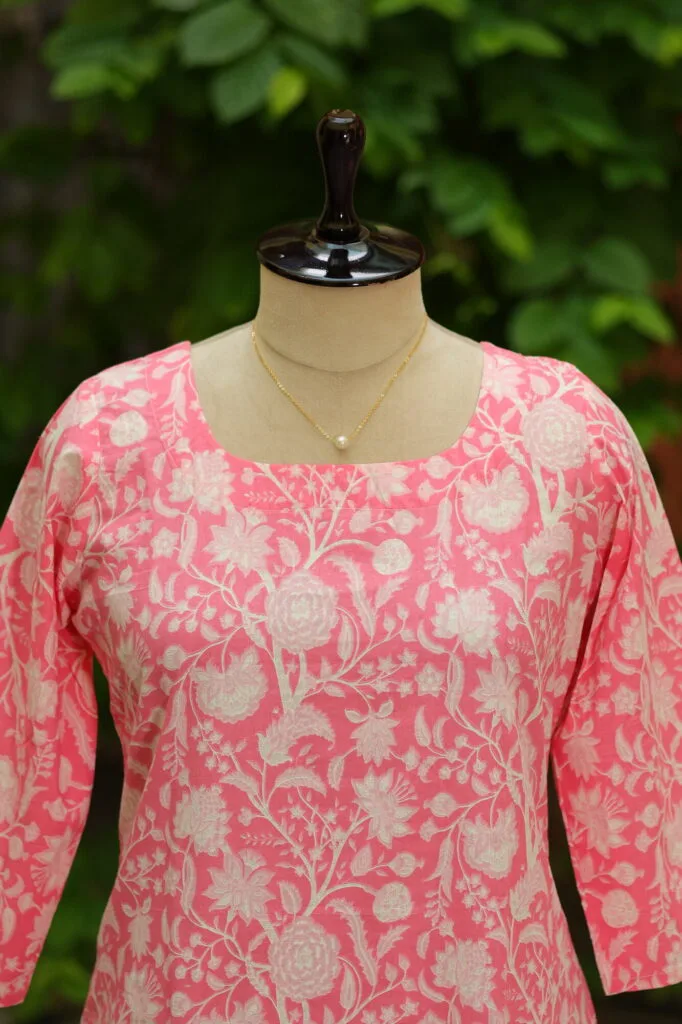 cotton Kurta – Kurti in Peach | Tilattama