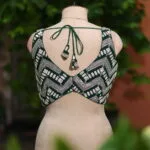 Geor. mirror Butterfly S/L – Blouse in Bottle Green, back view | Tilattama