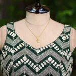 Geor. mirror Butterfly S/L – Blouse in Bottle Green | Tilattama