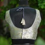 Katan Saby S/L P/D – Blouse in Gray, back view | Tilattama