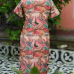 Multi Floral Chikan – Kurti in Cream, back view | Tilattama