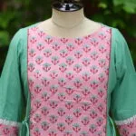 Floral Layerd One Piece – Kurti in Sea green | Tilattama