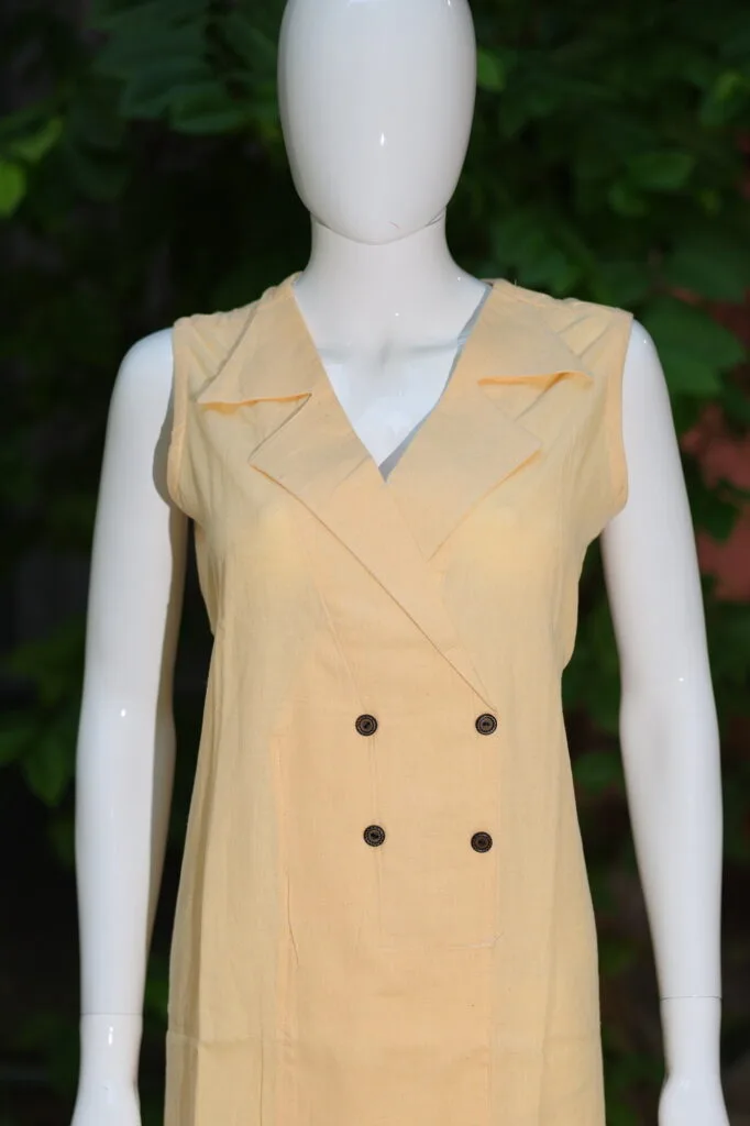 Khadi Blazer One Piece – Kurti in Beige | Tilattama