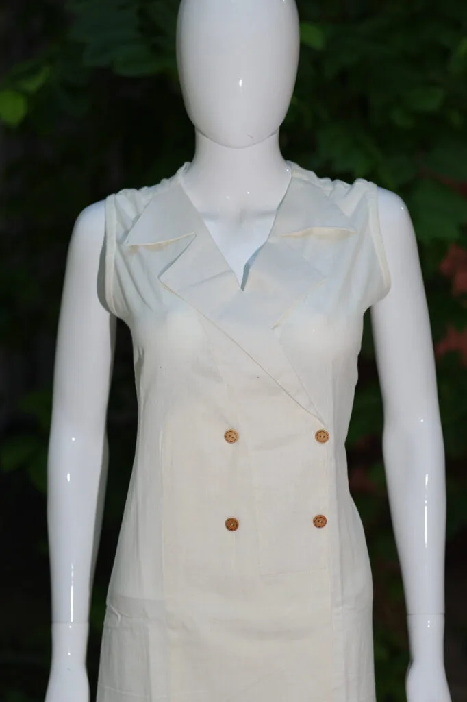 Khadi Blazer One Piece – Kurti in white | Tilattama