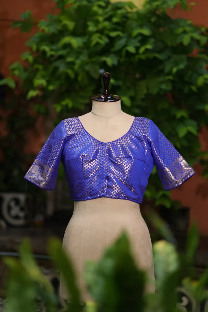 Rupashree N/P – Blouse in Royal Blue, front view | Tilattama
