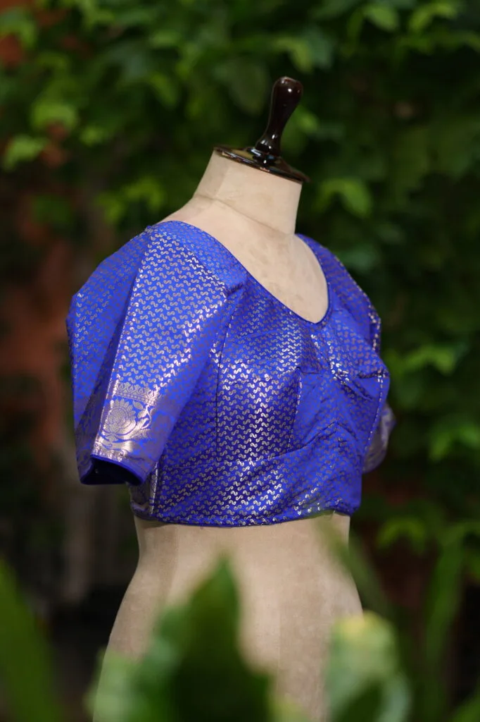 Rupashree N/P – Blouse in Royal Blue, side view | Tilattama