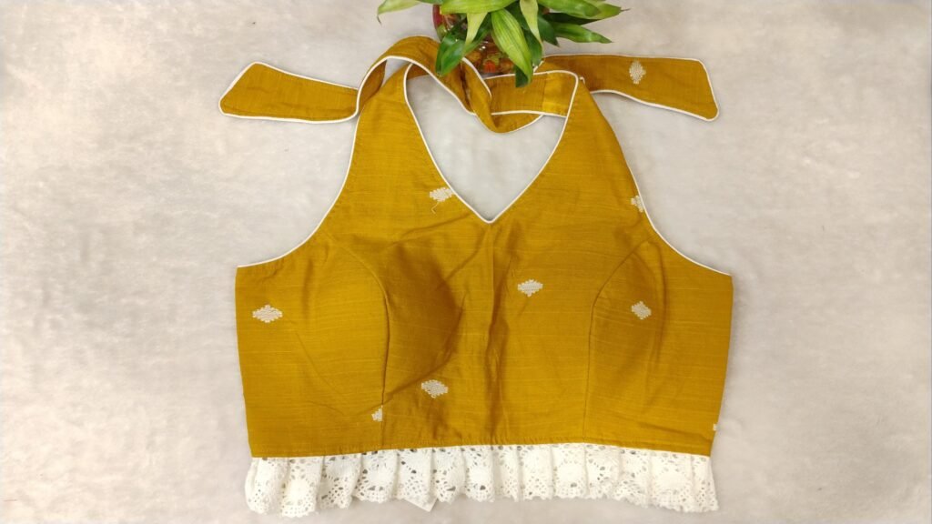 Bow Backless Jamdani Halter