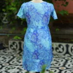 Canvas Curve – Kurti in Sky Blue, back view | Tilattama