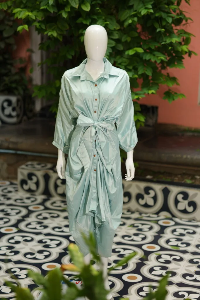 Scarlet Whisper – Kurti in Powder Blue, front view | Tilattama