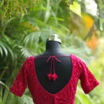 Velvet Saby Sequence G/S – Blouse in Rani, back view | Tilattama