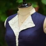 Pearl Petal – Blouse in Navy Blue, side view | Tilattama