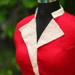 Pearl Petal – Blouse in Red, side view | Tilattama