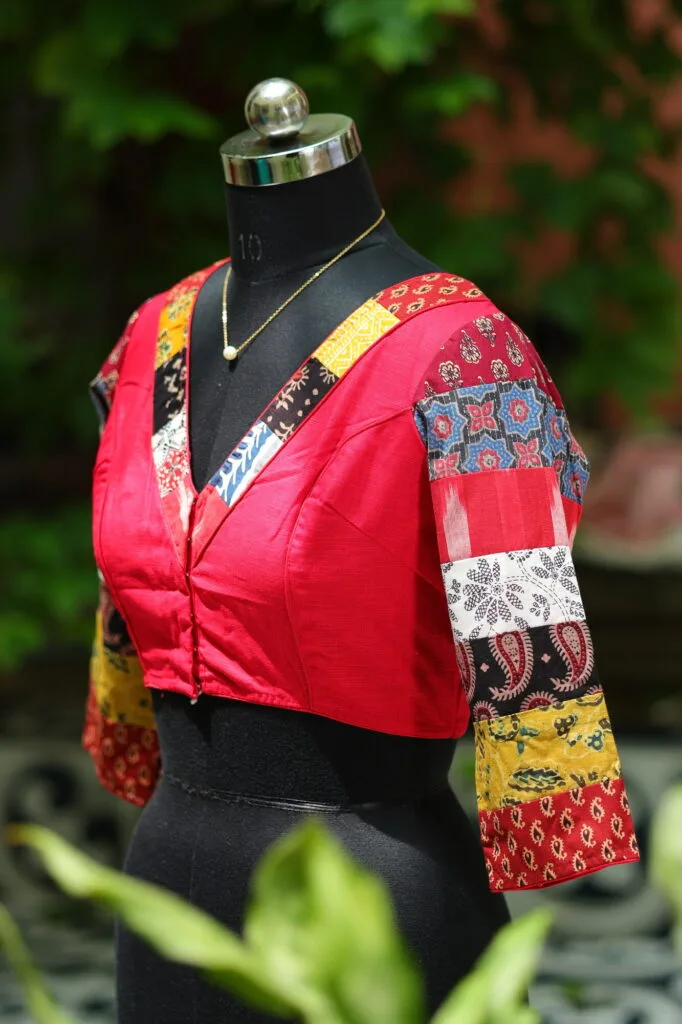 Baisakhi Edit – Blouse in Red, side view | Tilattama