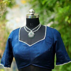Moti Bichitra Backless - mid-night-blue