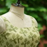 Dabu Round Neck – Blouse in Olive green, neckline | Tilattama