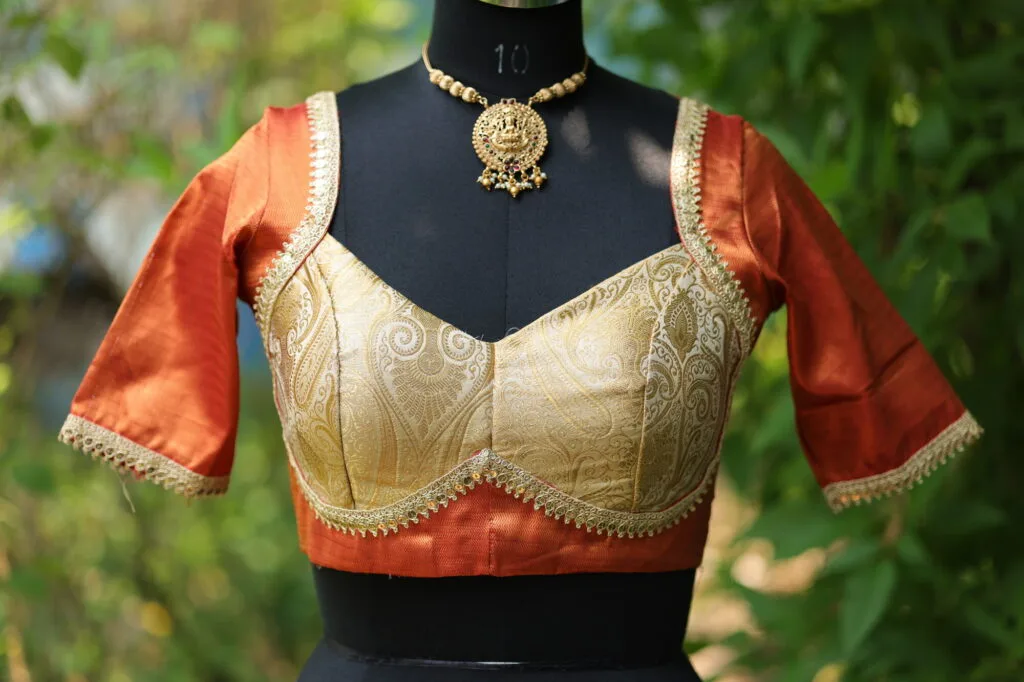 Dual Katan Mumtaz – Blouse in Orange | Tilattama