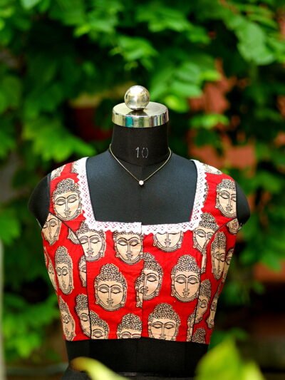 Kalamkari Square Neck S/L - maroon