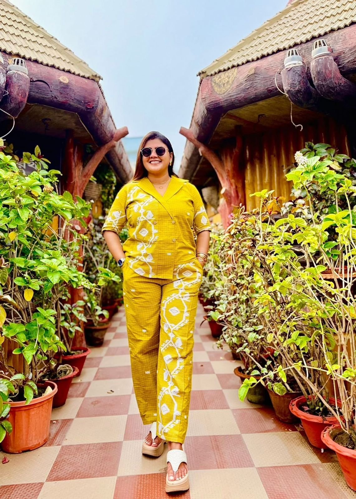 Asymmetrical Jamdani Co-Ord Set