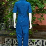 Asymmetrical Jamdani Co-Ord Set – Kurti in Electric Blue 38 half sleeve, sleeve | Tilattama