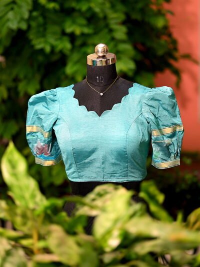 Pochampally Bow Backless - sea-green