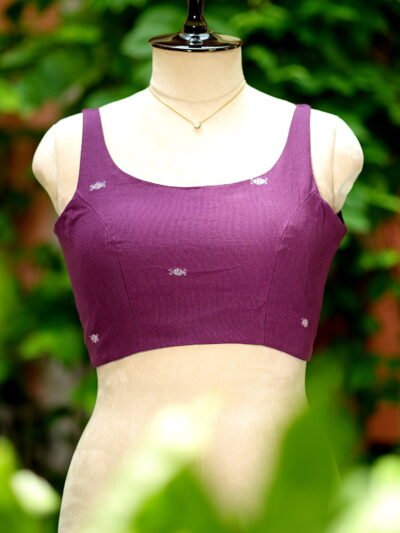 Butta Jamdani Round Neck - purple