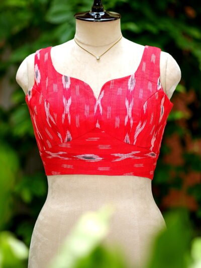 Ikkat Saby Cut - red