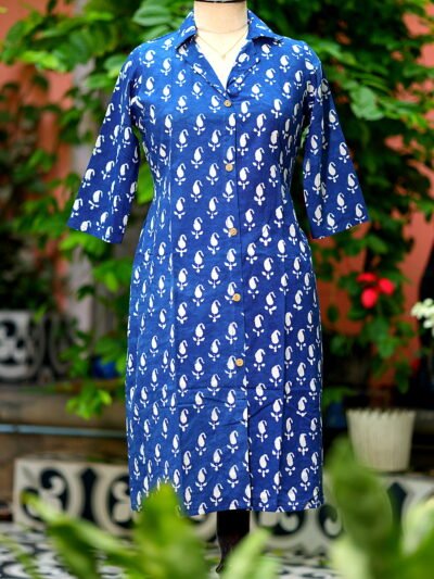 Indigo Infusion Collar Botton - indigo