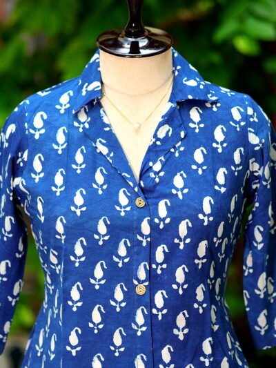 Indigo Infusion Collar Botton