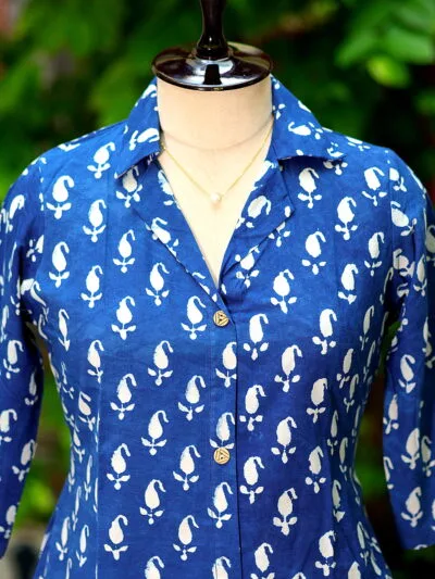 Indigo Infusion Collar Botton