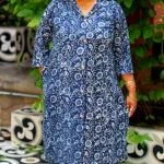 Indigo Infusion Collar Botton - indigo