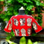 Kalamkari Boat V Neck - maroon
