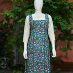 Pen Kalamkari Baby Collar One Piece – Kurti in Rama green, front view | Tilattama