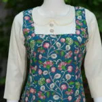 Pen Kalamkari Baby Collar One Piece – Kurti in Rama green | Tilattama