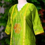 Pochampally Kurti - neon-green