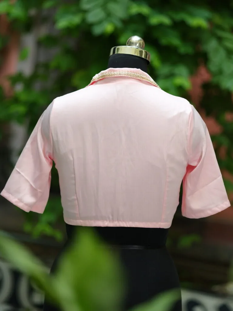 Aabroo – Blouse in Baby pink, back view | Tilattama