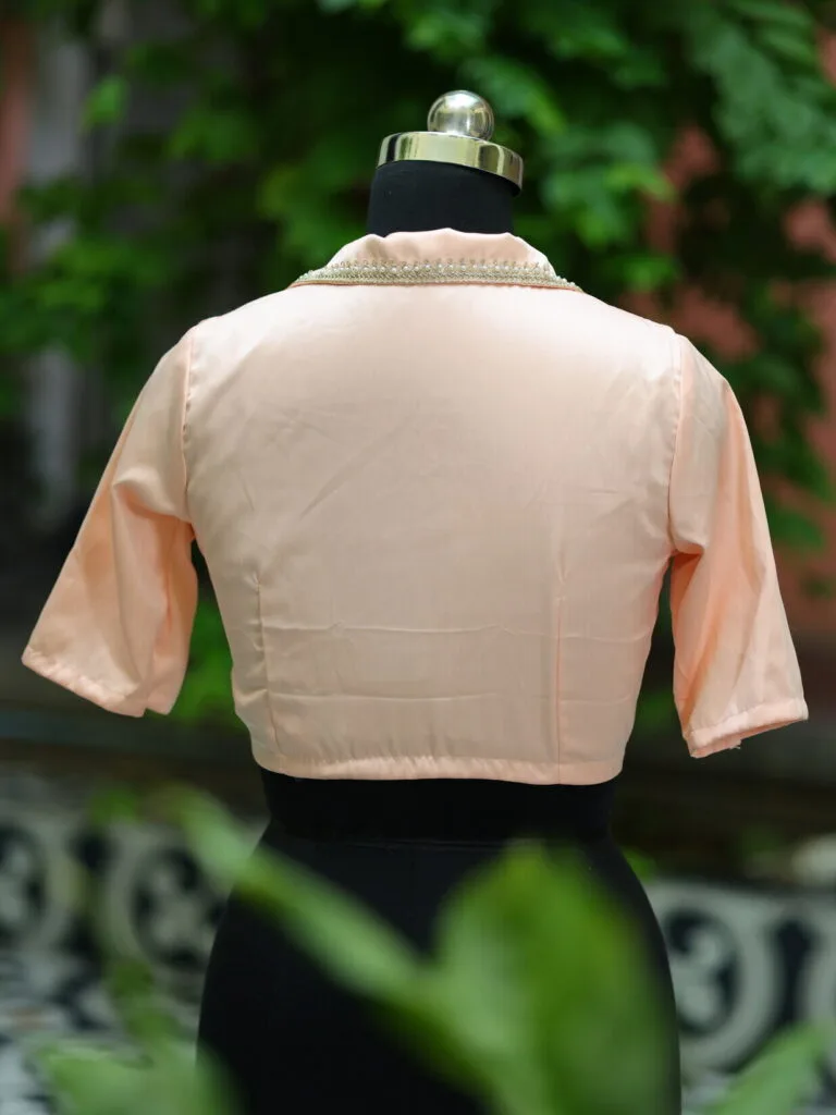 Aabroo – Blouse in Peach, back view | Tilattama