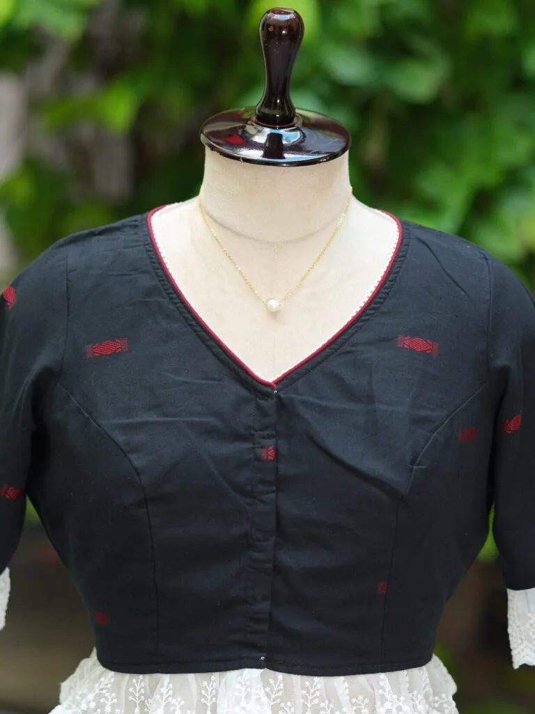 Anupama jamdani – Blouse in Black | Tilattama