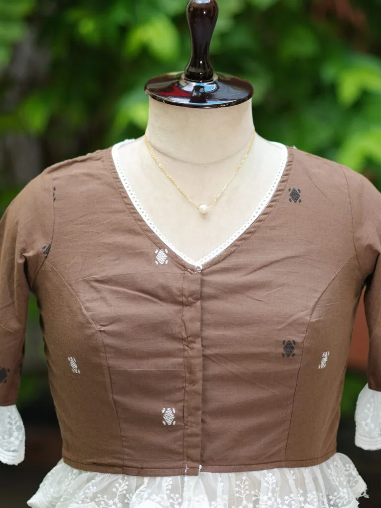 Anupama jamdani – Blouse in Brown | Tilattama