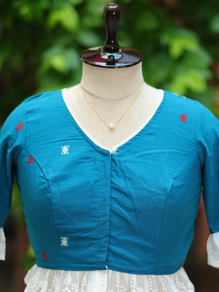 Anupama jamdani – Blouse in Electric Blue | Tilattama