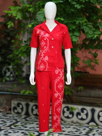 Asymmetrical Jamdani Co-Ord Set