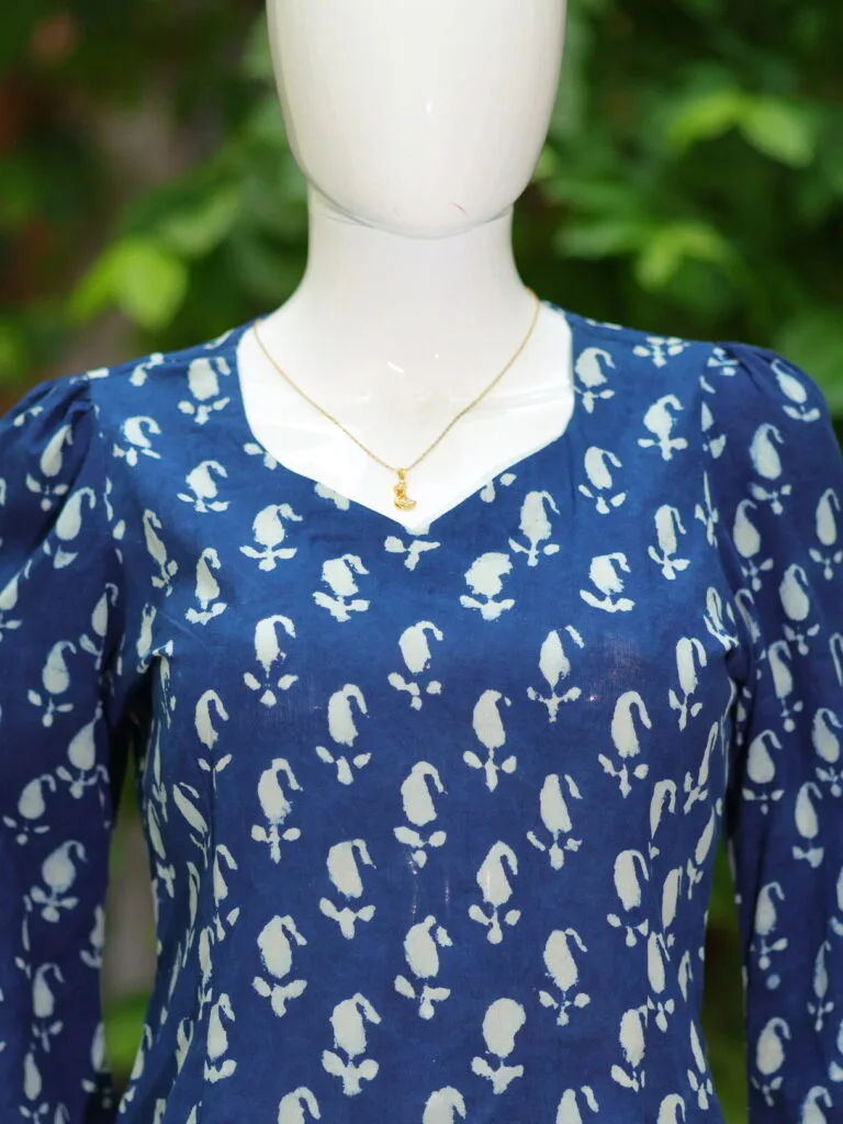 Bagru Bliss – Kurti in Blue | Tilattama