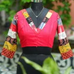 Baisakhi Edit – Blouse in Red, front view | Tilattama