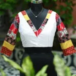 Baisakhi Edit – Blouse in white, front view | Tilattama