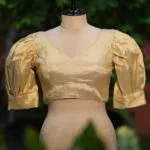 Balloon Puff Raga G/S – Blouse in Golden, front view | Tilattama