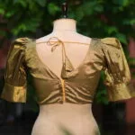 Balloon Puff Raga G/S – Blouse in Metallic Copper, back view | Tilattama
