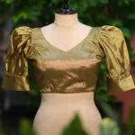 Balloon Puff Raga G/S – Blouse in Metallic Copper, front view | Tilattama